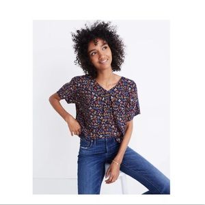 SOLD / MADEWELL / Rhyme Floral Shirt in Garden Party Blue Night XL